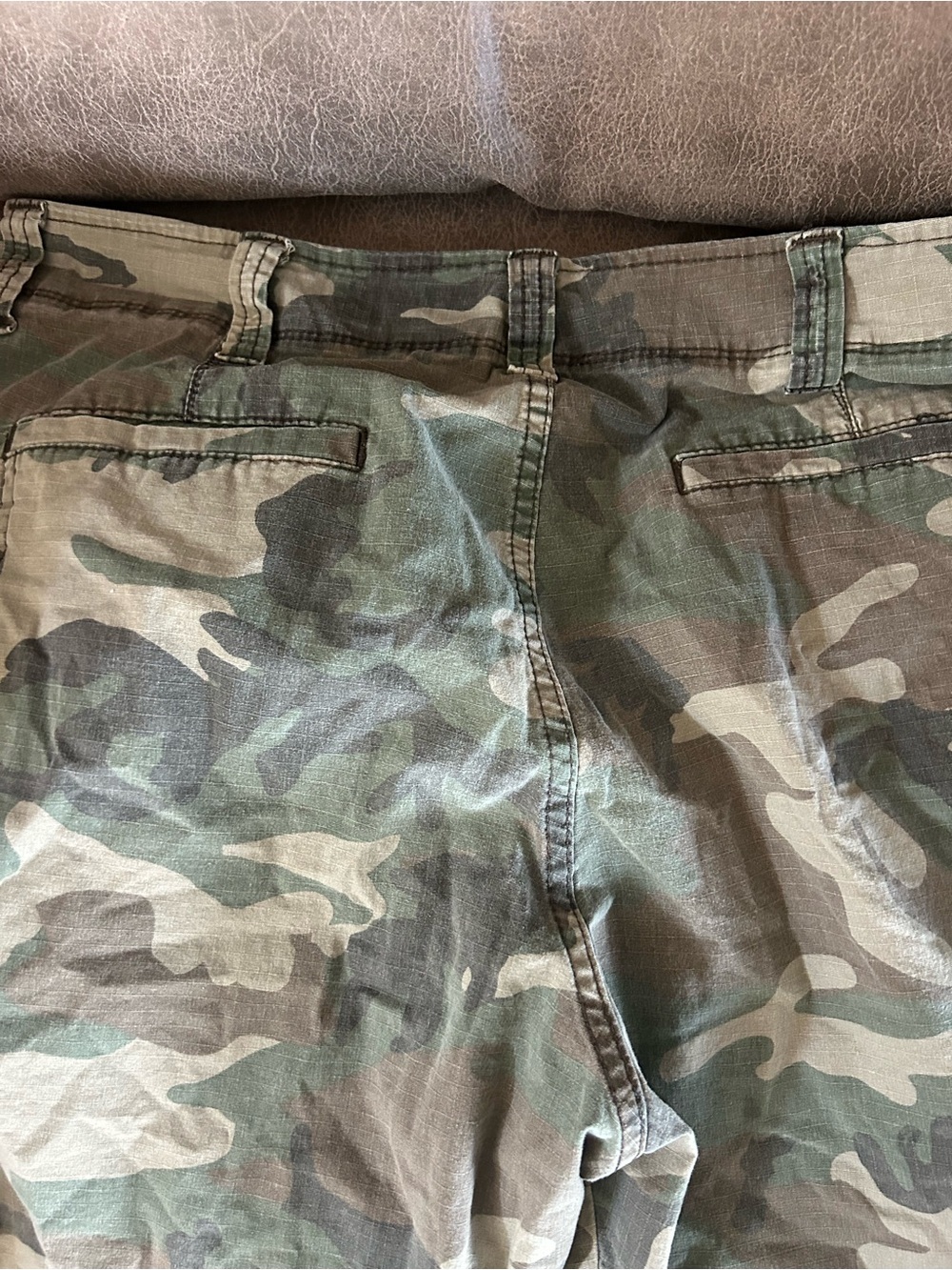 Men's Wrangler Camo Cargo Shorts - Green Camouflage 34 - Picture 6 of 7